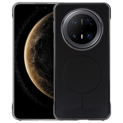 For Huawei Mate 70 Pro Electroplating Frameless Frosted Anti-Glare PC MagSafe Phone Case(Black) by bashfashion