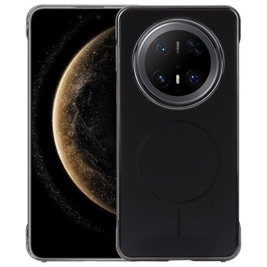 For Huawei Mate 70 Pro Electroplating Frameless Frosted Anti-Glare PC MagSafe Phone Case(Black) by bashfashion