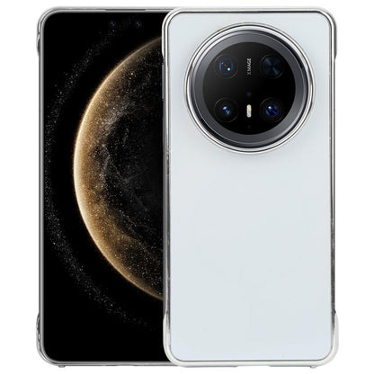 For Huawei Mate 70 Pro Electroplating Frameless Frosted Anti-Glare PC MagSafe Phone Case(Silver White) by bashfashion
