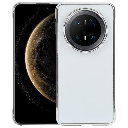 For Huawei Mate 70 Pro Electroplating Frameless Frosted Anti-Glare PC MagSafe Phone Case(Silver White) by bashfashion
