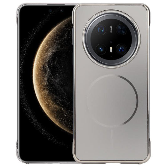 For Huawei Mate 70 Pro Electroplating Frameless Frosted Anti-Glare PC MagSafe Phone Case(Titanium Gray) by bashfashion