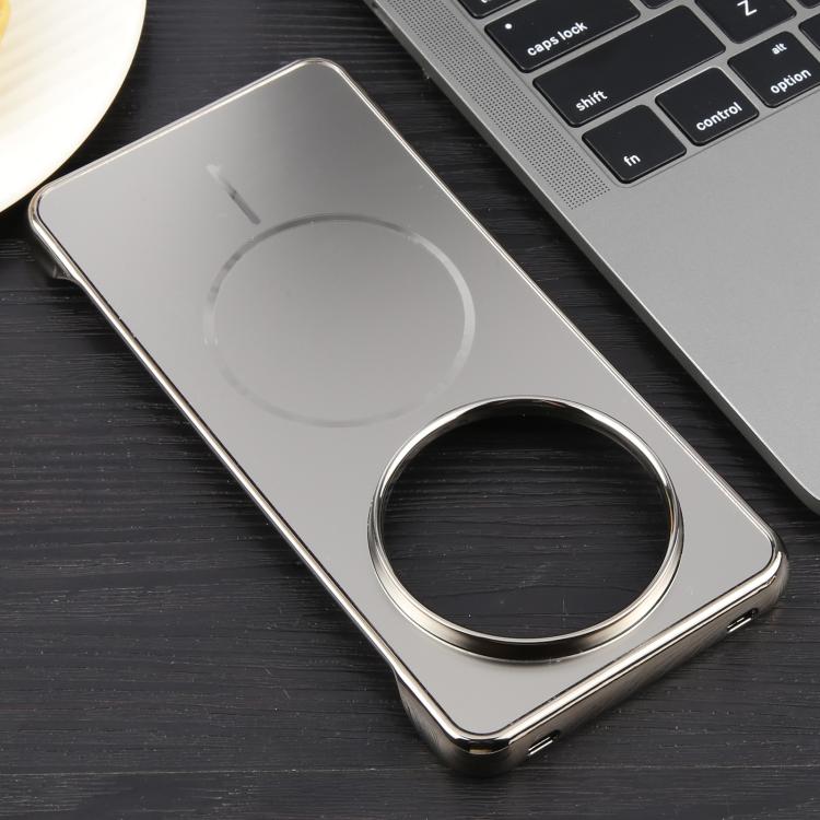 For Huawei Mate 70 Pro Electroplating Frameless Frosted Anti-Glare PC MagSafe Phone Case(Titanium Gray) by bashfashion