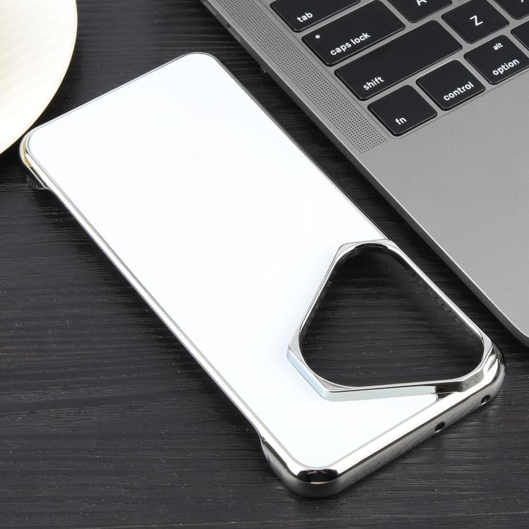 For Huawei Pura 70 Electroplating Frameless Frosted Anti-Glare PC MagSafe Phone Case(Silver White) by bashfashion