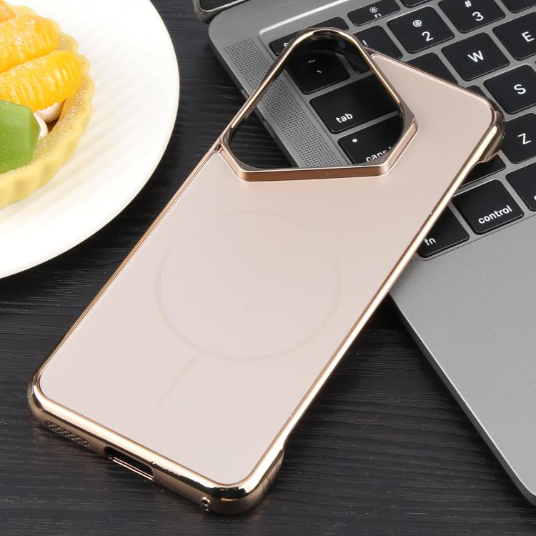 For Huawei Pura 70 Pro / 70 Pro+ Electroplating Frameless Frosted Anti-Glare PC MagSafe Phone Case(Desert Gold) by bashfashion