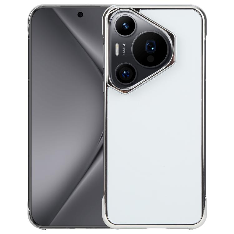 For Huawei Pura 70 Pro / 70 Pro+ Electroplating Frameless Frosted Anti-Glare PC MagSafe Phone Case(Silver White) by bashfashion