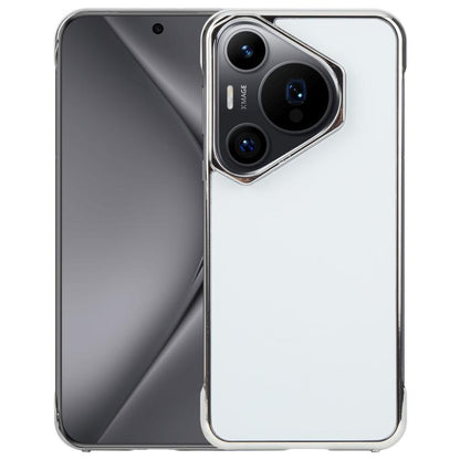 For Huawei Pura 70 Pro / 70 Pro+ Electroplating Frameless Frosted Anti-Glare PC MagSafe Phone Case(Silver White) by bashfashion