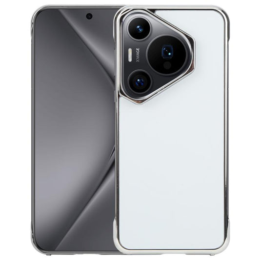 For Huawei Pura 70 Pro / 70 Pro+ Electroplating Frameless Frosted Anti-Glare PC MagSafe Phone Case(Silver White) by bashfashion