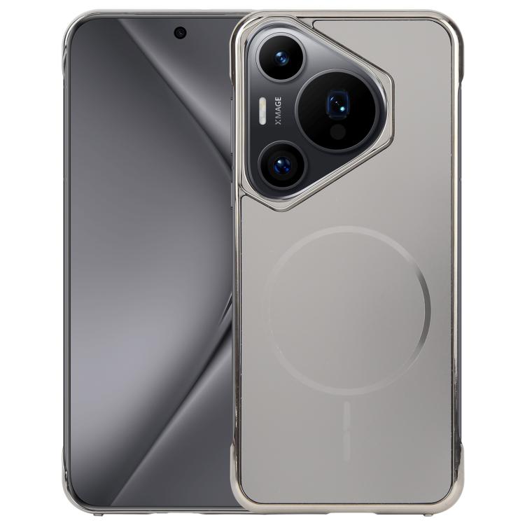 For Huawei Pura 70 Pro / 70 Pro+ Electroplating Frameless Frosted Anti-Glare PC MagSafe Phone Case(Titanium Gray) by bashfashion