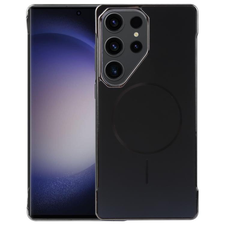 For Samsung Galaxy S23 Ultra 5G Electroplating Frameless Frosted Anti-Glare PC MagSafe Phone Case(Black) by bashfashion