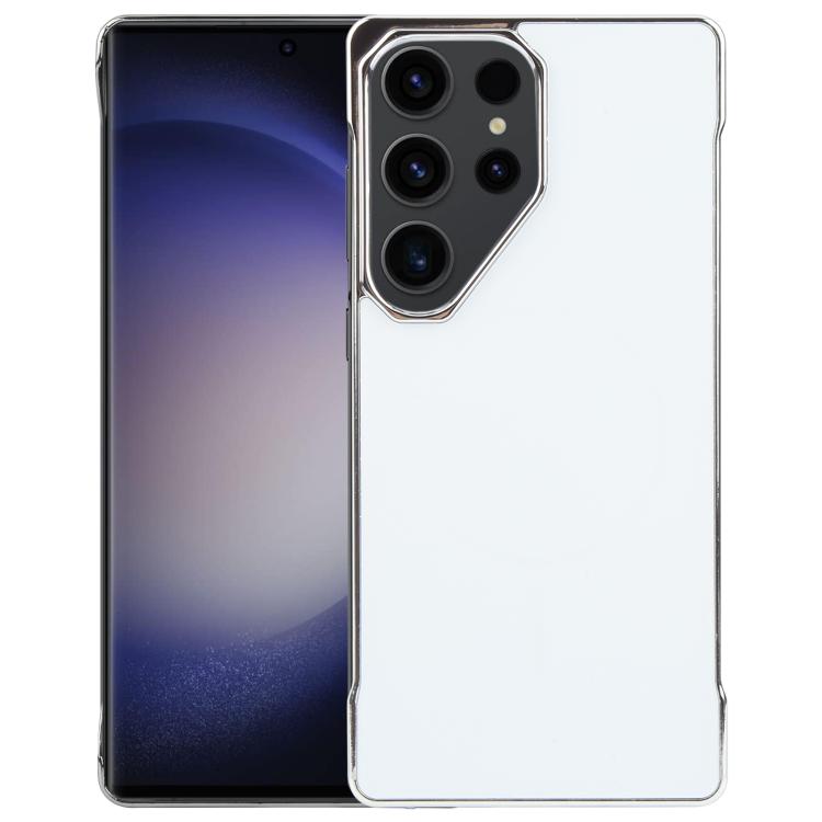 For Samsung Galaxy S23 Ultra 5G Electroplating Frameless Frosted Anti-Glare PC MagSafe Phone Case(Silver White) by bashfashion