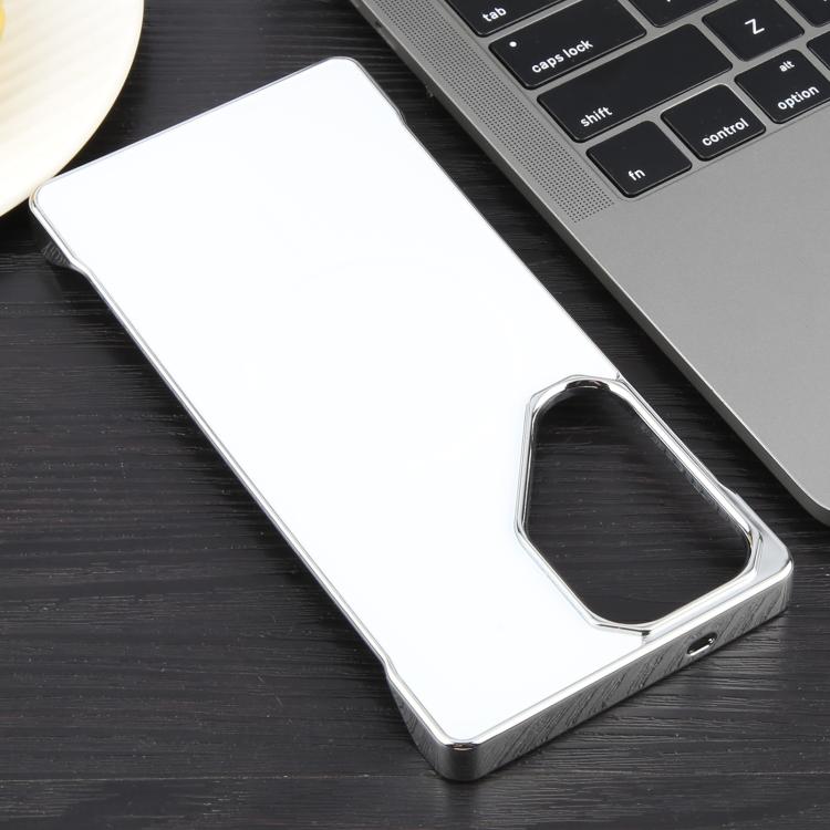 For Samsung Galaxy S23 Ultra 5G Electroplating Frameless Frosted Anti-Glare PC MagSafe Phone Case(Silver White) by bashfashion