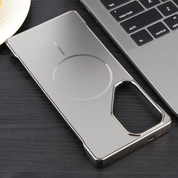 For Samsung Galaxy S23 Ultra 5G Electroplating Frameless Frosted Anti-Glare PC MagSafe Phone Case(Titanium Gray) by bashfashion