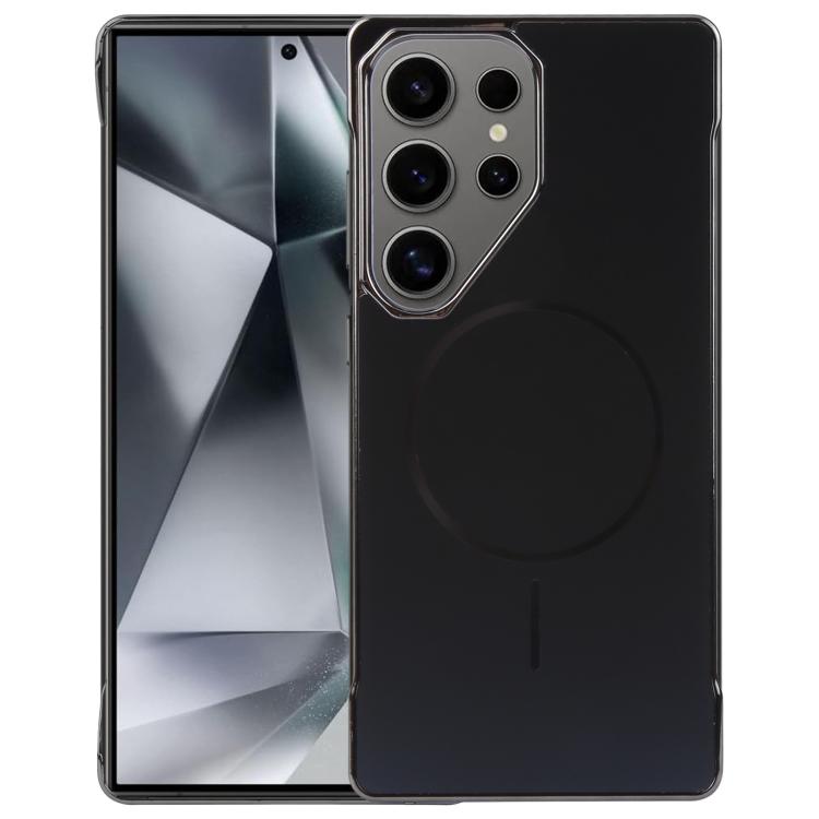 For Samsung Galaxy S25 Ultra 5G Electroplating Frameless Frosted Anti-Glare PC MagSafe Phone Case(Black) by bashfashion