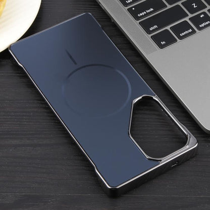 For Samsung Galaxy S25 Ultra 5G Electroplating Frameless Frosted Anti-Glare PC MagSafe Phone Case(Black) by bashfashion