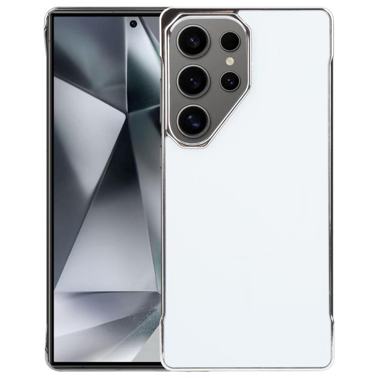 For Samsung Galaxy S25 Ultra 5G Electroplating Frameless Frosted Anti-Glare PC MagSafe Phone Case(Silver White) by bashfashion