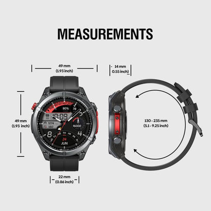 Zeblaze Stratos 4 Rugged Outdoor GPS Smart Watch 1.43 inch Screen 5 ATM & IP69K(Black) by Zeblaze