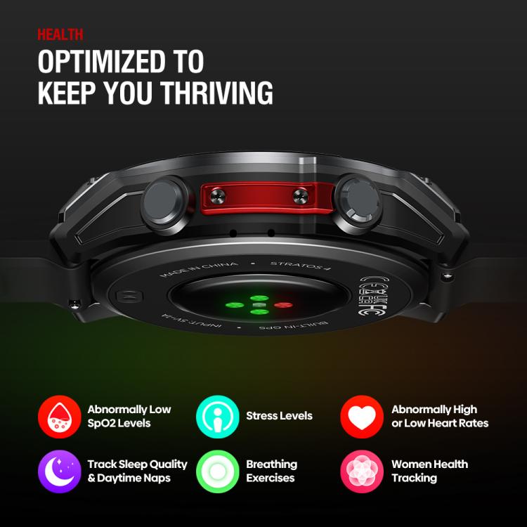 Zeblaze Stratos 4 Rugged Outdoor GPS Smart Watch 1.43 inch Screen 5 ATM & IP69K(Orange) by Zeblaze