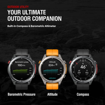 Zeblaze Stratos 4 Rugged Outdoor GPS Smart Watch 1.43 inch Screen 5 ATM & IP69K(Black) by Zeblaze