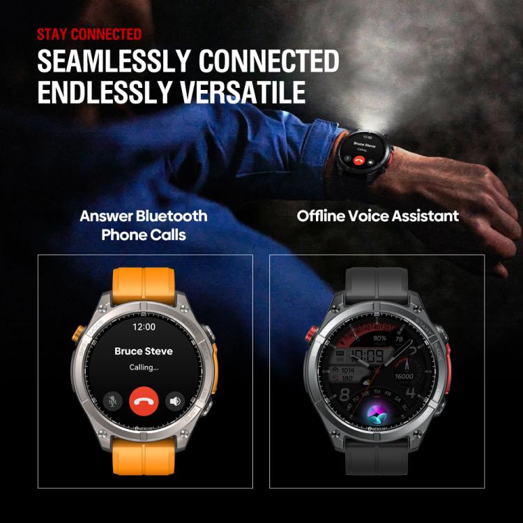 Zeblaze Stratos 4 Rugged Outdoor GPS Smart Watch 1.43 inch Screen 5 ATM & IP69K(Orange) by Zeblaze