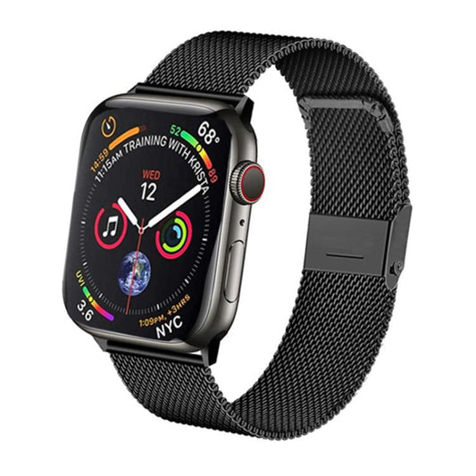 For Apple Watch 42 / 44 / 45 / 46 / 49mm xDfind Milanese Buckle Metal Watch Band(Black) by xDfind