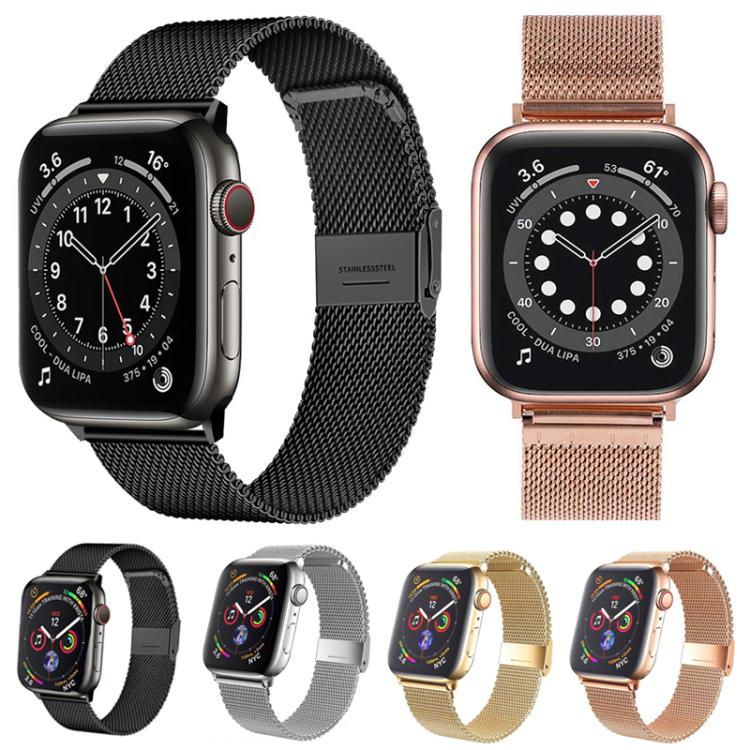 For Apple Watch 42 / 44 / 45 / 46 / 49mm xDfind Milanese Buckle Metal Watch Band(Black) by xDfind