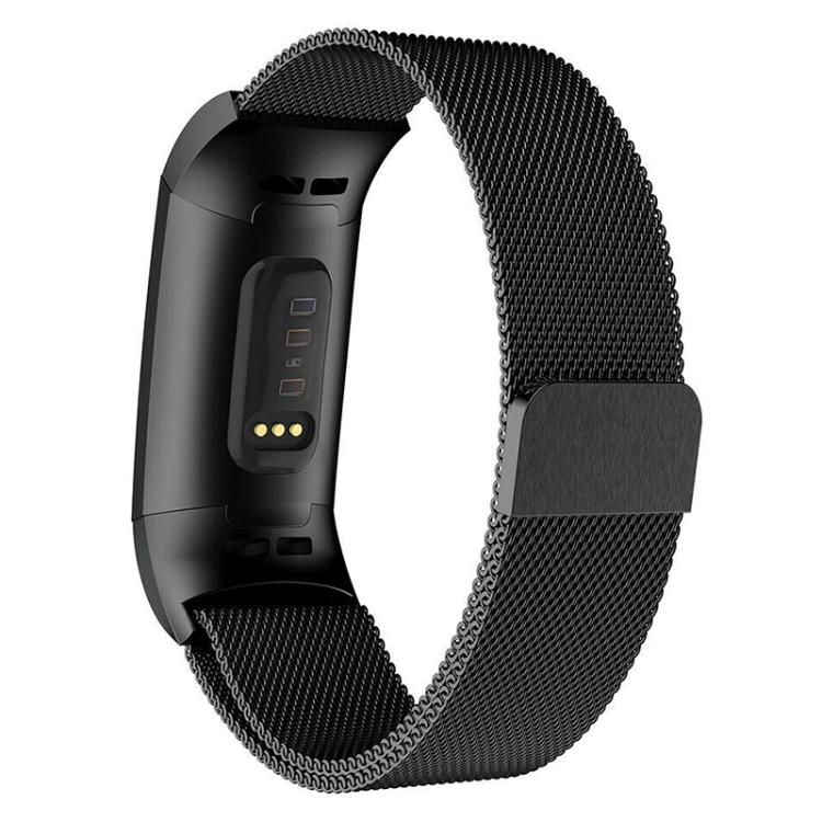For Fitbit Charge 3 / 4 xDfind Milanese Magnetic Stainless Steel Watch Band(Black) by xDfind