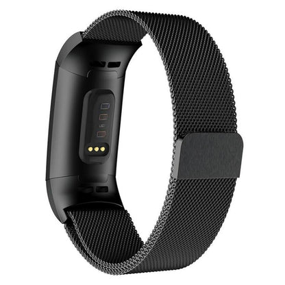 For Fitbit Charge 3 / 4 xDfind Milanese Magnetic Stainless Steel Watch Band(Black) by xDfind