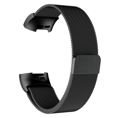 For Fitbit Charge 3 / 4 xDfind Milanese Magnetic Stainless Steel Watch Band(Black) by xDfind