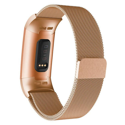 For Fitbit Charge 3 / 4 xDfind Milanese Magnetic Stainless Steel Watch Band(Rose Gold) by xDfind