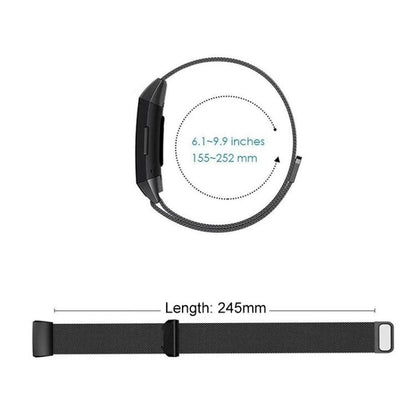 For Fitbit Charge 3 / 4 xDfind Milanese Magnetic Stainless Steel Watch Band(Gold) by xDfind