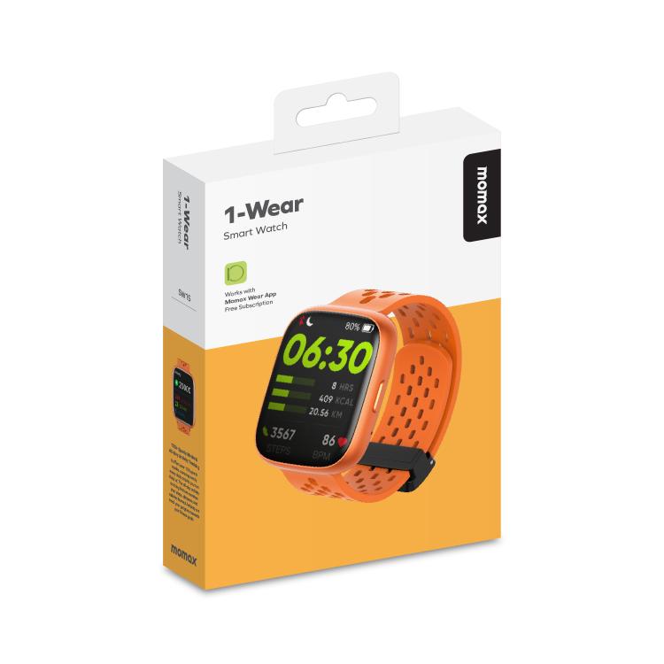 MOMAX SW1S 1.83 inch Screen IP68 Waterproof Smart Sports Watch(Orange) by MOMAX
