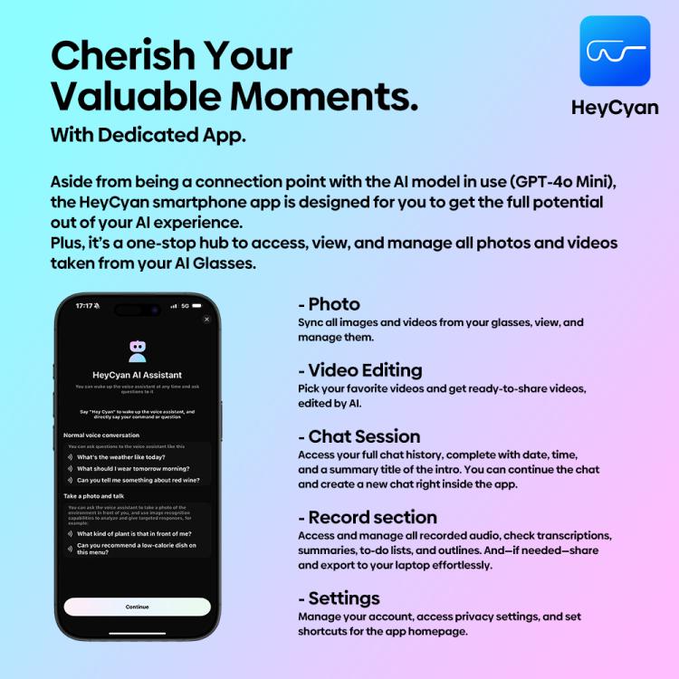 Zeblaze Eyewear AI Shooting Glasses Open-ear Audio AI Assistance(Transparent Lenses) by Zeblaze