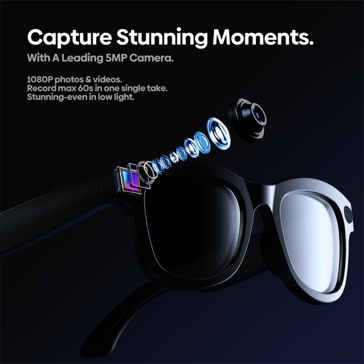 Zeblaze Eyewear AI Shooting Glasses Open-ear Audio AI Assistance(Transparent Lenses) by Zeblaze