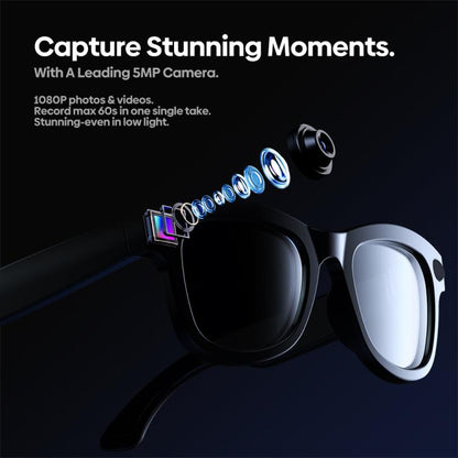 Zeblaze Eyewear AI Shooting Glasses Open-ear Audio AI Assistance(Transparent Lenses) by Zeblaze