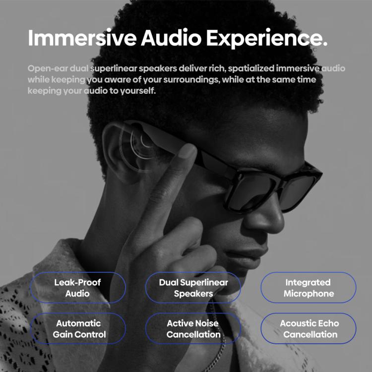 Zeblaze Eyewear AI Shooting Glasses Open-ear Audio AI Assistance(Transparent Lenses) by Zeblaze