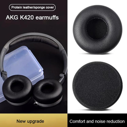 2pcs Protein Leather Replacement Earpads For AKG K402 / K414P / K416P(Black) by bashfashion