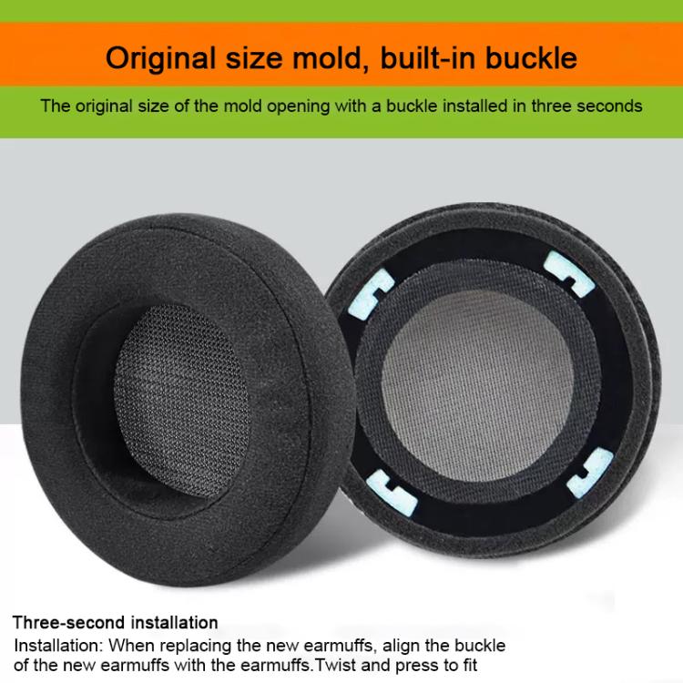 2pcs Lambskin Splicing Replacement Earpads For AKG K612 / K712(Black) by bashfashion