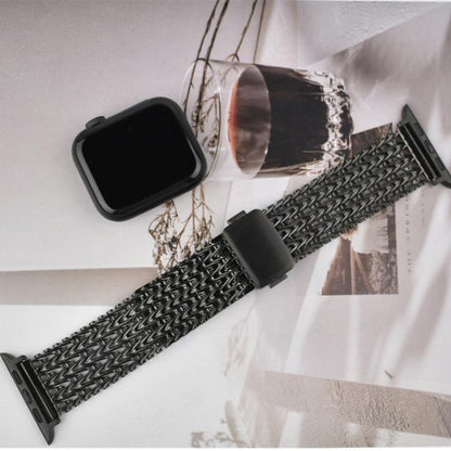 For Apple Watch 46mm / 49mm / 45mm / 44mm Mesh Magnetic Stainless Steel Watch Band(Gold) by bashfashion
