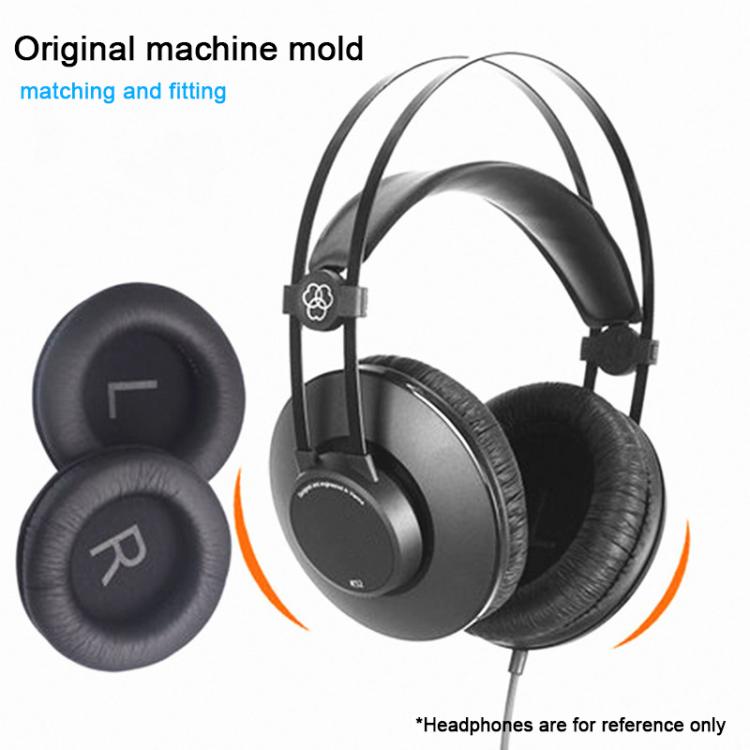 1 Pair Wrinkled Leather Replacement Earpads For AKG K52 / K72 / K92(Black) by bashfashion