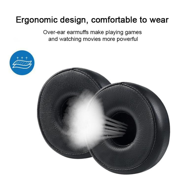 2pcs Protein Leather Bluetooth Headset Replacement Earpads For AKG N60NCBT(Black) by bashfashion