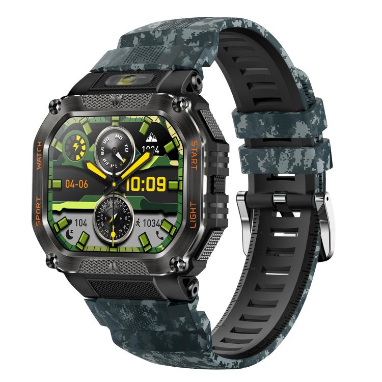 HT34 1.75 inch IPS Screen 3ATM Outdoor Sports BT Smart Watch(Camouflage) by bashfashion