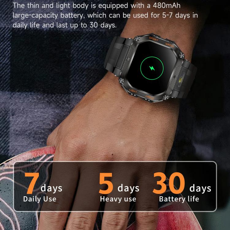 HT34 1.75 inch IPS Screen 3ATM Outdoor Sports BT Smart Watch(Camouflage) by bashfashion