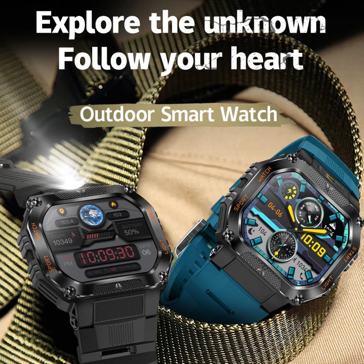 HT34 1.75 inch IPS Screen 3ATM Outdoor Sports BT Smart Watch(Blue) by bashfashion