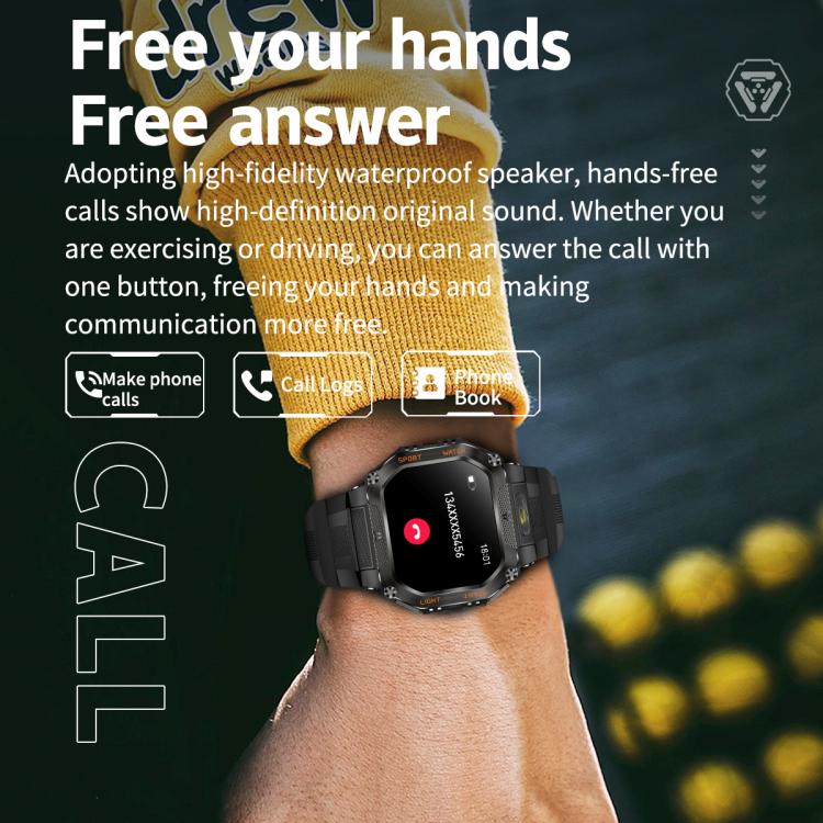 HT34 1.75 inch IPS Screen 3ATM Outdoor Sports BT Smart Watch(Camouflage) by bashfashion