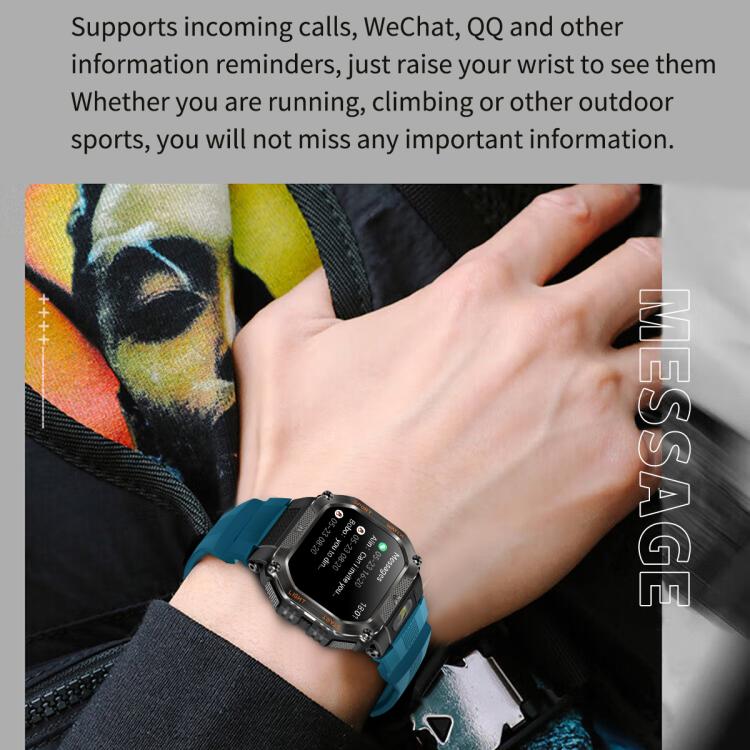 HT34 1.75 inch IPS Screen 3ATM Outdoor Sports BT Smart Watch(Blue) by bashfashion