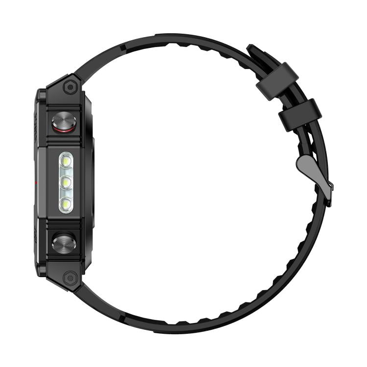 KC91 1.39 inch IPS Screen 3ATM Outdoor GPS Smart Watch with Flashlight(Black) by bashfashion
