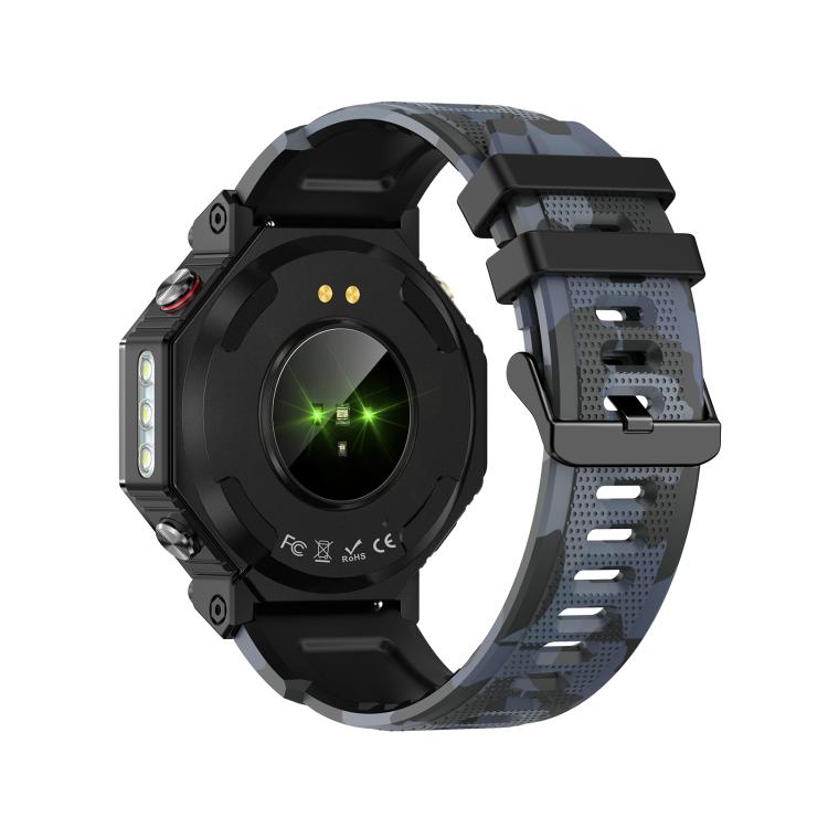 KC91 1.39 inch IPS Screen 3ATM Outdoor GPS Smart Watch with Flashlight(Camouflage) by bashfashion