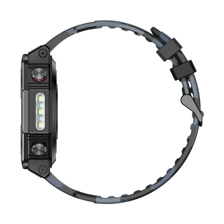 KC91 1.39 inch IPS Screen 3ATM Outdoor GPS Smart Watch with Flashlight(Camouflage) by bashfashion