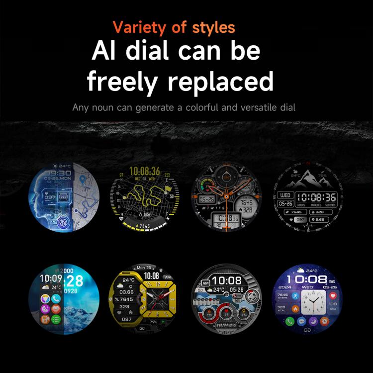 KC91 1.39 inch IPS Screen 3ATM Outdoor GPS Smart Watch with Flashlight(Black) by bashfashion