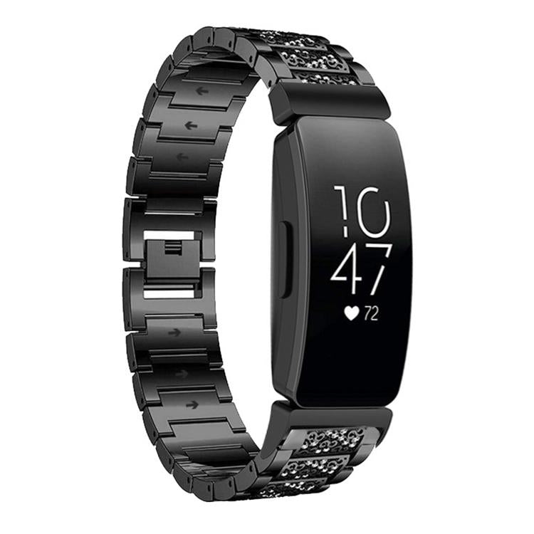 For Fitbit Inspire 2 / Ace 3 14mm xDfind Diamond Jewelry Stainless Steel Watch Band(Black) by xDfind
